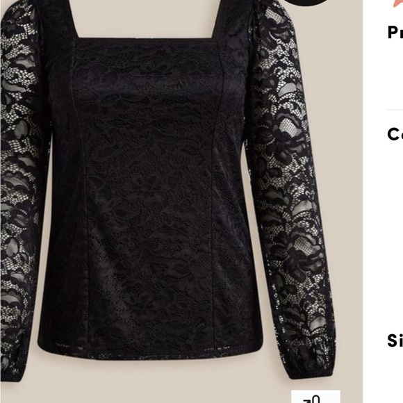 NWT LACE SQUARE NECK TOP - Picture 7 of 7
